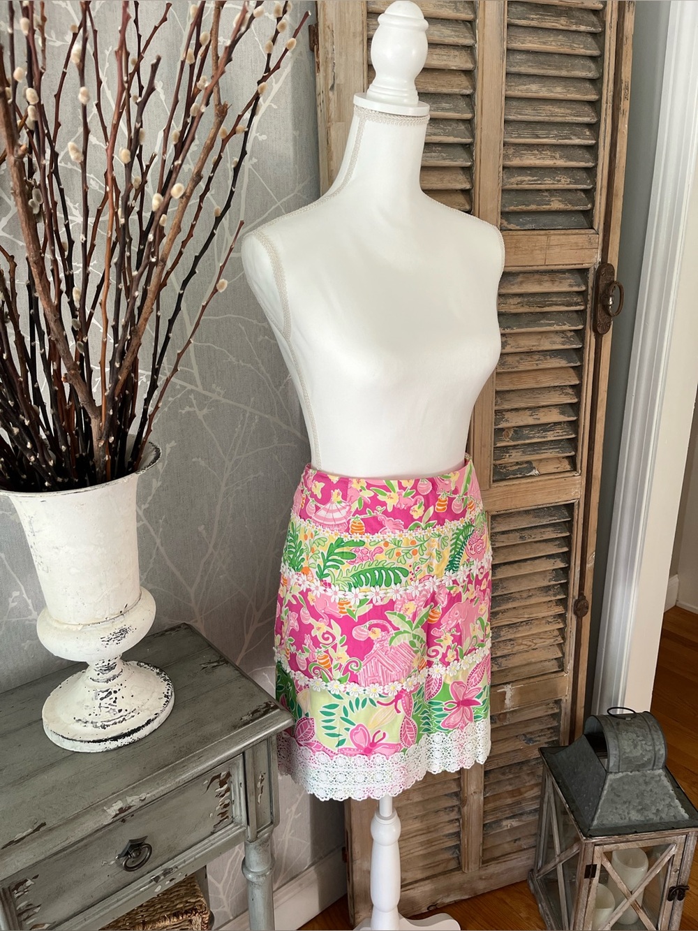 VINTAGE 2006 Lilly Pulitzer Lemon Sorbet/Summer Fling/Slathouse Rock Skirt - 14